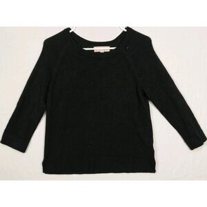 Philosophy Sz S Sweater Black Lightweight Crewneck Soft Minimalist Classic Women